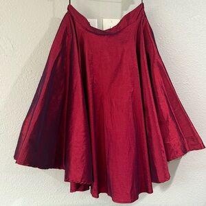 Collectif Vintage Shiny Merlot Circle Skirt